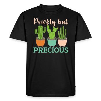 Prickly But Precious Cactus Lover Succulent Plant - Men's Premium Organic T-Shirt - black - Front - Nico (187cm)