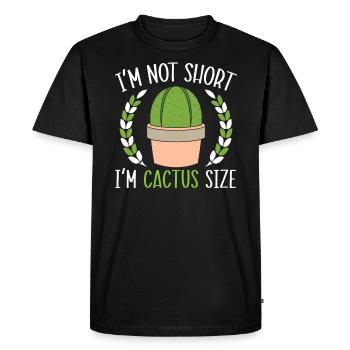 Je ne suis pas court Je suis Cactus Taille Plante succulente - T-shirt Premium bio Homme - noir - Devant - Nico (187cm)