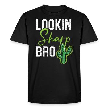Lookin Sharp Bro Cactus Succulent Plant Lady - Men's Premium Organic T-Shirt - black - Front - Nico (187cm)