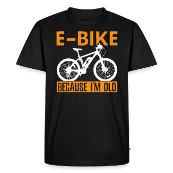 E-Bike parce que je suis le vieux propriétaire de vélo électrique - T-shirt Premium bio Homme - noir - Devant - Nico (187cm)