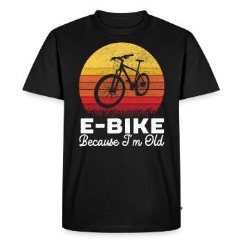 E-Bike parce que je suis le vieux propriétaire de vélo électrique - T-shirt Premium bio Homme - noir - Devant - Nico (187cm)