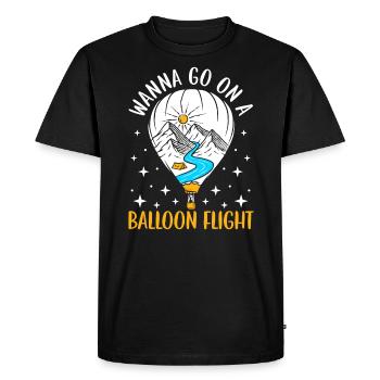Vous voulez faire un vol en montgolfière - T-shirt Premium bio Homme - noir - Devant - Nico (187cm)