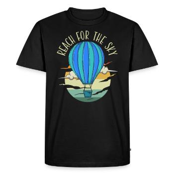 Atteindre la montgolfière Sky Balloonist - T-shirt Premium bio Homme - noir - Devant - Nico (187cm)