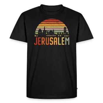 Jerusalem Jewish Country Israelite Israel - Men's Premium Organic T-Shirt - black - Front - Nico (187cm)