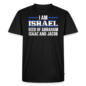 I Am Israel Jerusalem Jewish Country Israelite - Men's Premium Organic T-Shirt - black - Front - Nico (187cm)