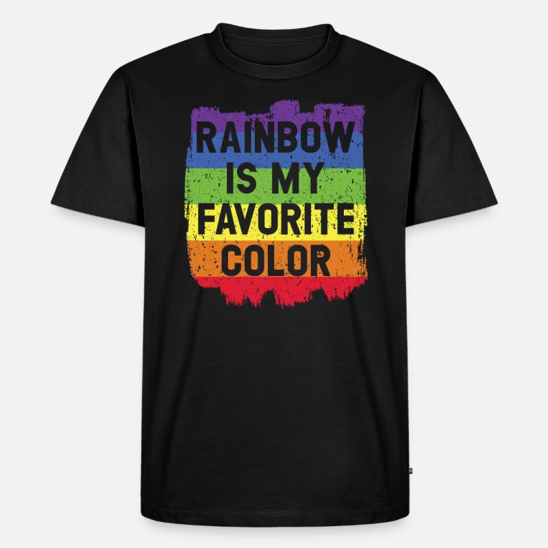 Regenbogen ist mein Lieblingsfarb-Regenbogenflüsterer - Männer Premium Bio T-Shirt - Schwarz