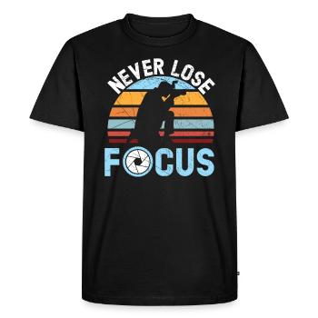 Ne perdez jamais la mise au point Photographe de résolution d’image - T-shirt Premium bio Homme - noir - Devant - Nico (187cm)