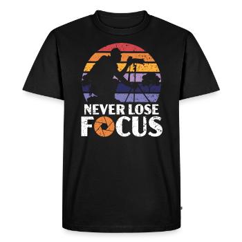 Ne perdez jamais la mise au point Photographe de résolution d’image - T-shirt Premium bio Homme - noir - Devant - Nico (187cm)