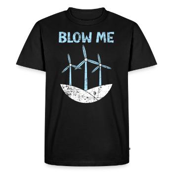 Blow Me Wind Énergie renouvelable Éolienne Éolienne - T-shirt Premium bio Homme - noir - Devant - Nico (187cm)
