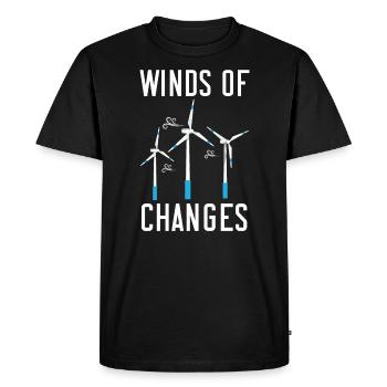Vents du changement Énergie renouvelable Éolienne Éolienne - T-shirt Premium bio Homme - noir - Devant - Nico (187cm)