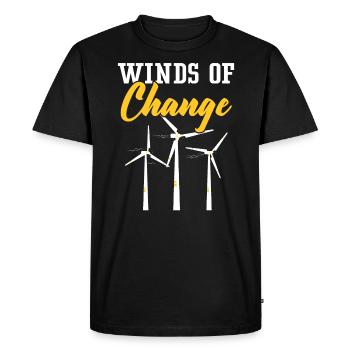 Vents du changement Énergie renouvelable Éolienne Éolienne - T-shirt Premium bio Homme - noir - Devant - Nico (187cm)