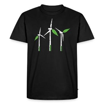 Énergie éolienne renouvelable Passionné d’éoliennes Windtech - T-shirt Premium bio Homme - noir - Devant - Nico (187cm)