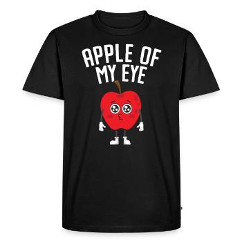 Pomme de mon œil Amateur de fruits Cueillette de pommes - T-shirt Premium bio Homme - noir - Devant - Nico (187cm)