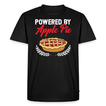 Powered By Apple Pie Fruit Lover Apple Picking - Men's Premium Organic T-Shirt - black - Front - Nico (187cm)