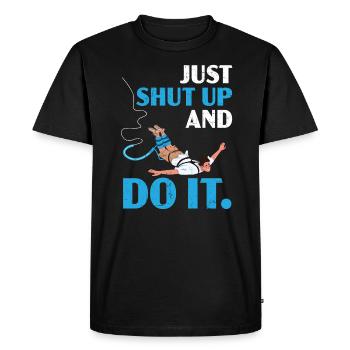 Just Shut Up And Do It Adrenaline Bungee Jumping - Men's Premium Organic T-Shirt - black - Front - Nico (187cm)