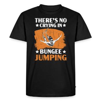 There's No Crying In Bungee Jumping Bungee Jumper - Men's Premium Organic T-Shirt - black - Front - Nico (187cm)