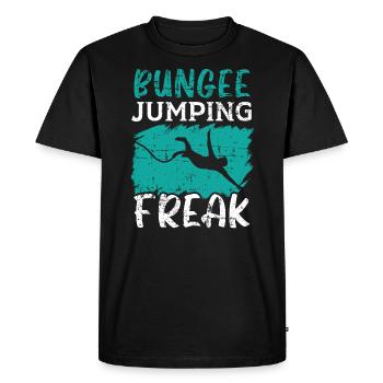 Bungee Jumping Freak Adrenaline Bungee Jumper - Men's Premium Organic T-Shirt - black - Front - Nico (187cm)
