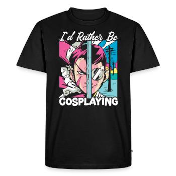 I'd Rather Be Cosplaying Cosplayer Costume Cosplay - Men's Premium Organic T-Shirt - black - Front - Nico (187cm)