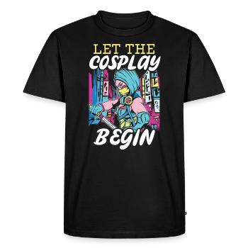 Let The Cosplay Begin Cosplaying Cosplayer Costume - Men's Premium Organic T-Shirt - black - Front - Nico (187cm)