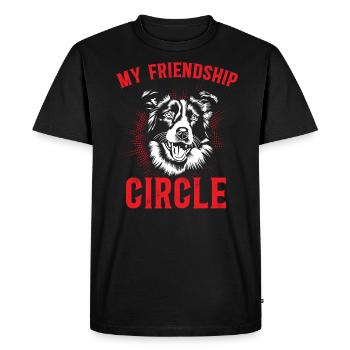 My Friendship Circle Dog Puppy Paw Border Collie - Men's Premium Organic T-Shirt - black - Front - Nico (187cm)