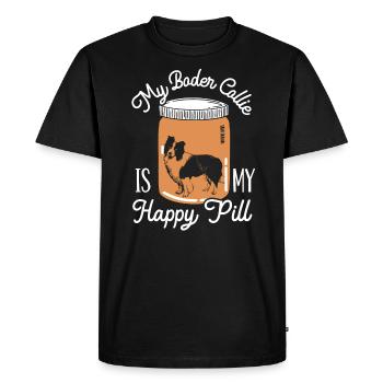 My Border Collie Is My Happy Pill Dog Lover Puppy - Men's Premium Organic T-Shirt - black - Front - Nico (187cm)
