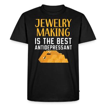 La fabrication de bijoux est le meilleur bijoutier antidépresseur - T-shirt Premium bio Homme - noir - Devant - Nico (187cm)