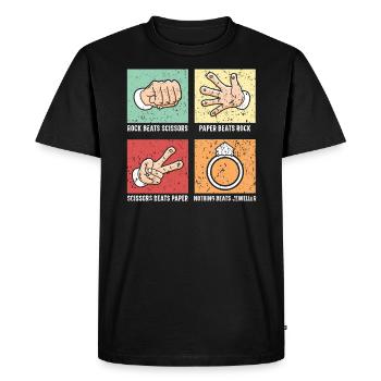 Rien ne vaut la fabrication de bijoux d’orfèvrerie - T-shirt Premium bio Homme - noir - Devant - Nico (187cm)