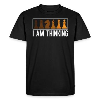 I Am Thinking Grandmaster Board Game Chess Player - Men's Premium Organic T-Shirt - black - Front - Nico (187cm)