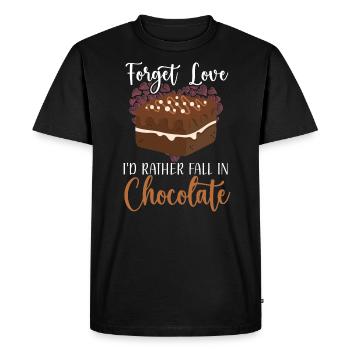 Forget Love I'd Rather Faill In Chocolate Cake - Men's Premium Organic T-Shirt - black - Front - Nico (187cm)
