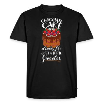 Chocolate Cakes Makes Life Just A Little Sweeter - Men's Premium Organic T-Shirt - black - Front - Nico (187cm)