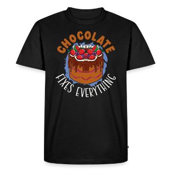 Chocolate Fixes Everything Baker Choco Chocolate - Men's Premium Organic T-Shirt - black - Front - Nico (187cm)
