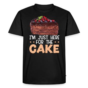 I'm Just Here For The Cake Baker Chocolate Food - Men's Premium Organic T-Shirt - black - Front - Nico (187cm)