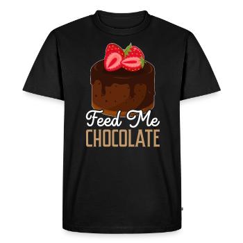 Feed Me Chocolate Cake Flavor Baker Foodie Choco - Men's Premium Organic T-Shirt - black - Front - Nico (187cm)