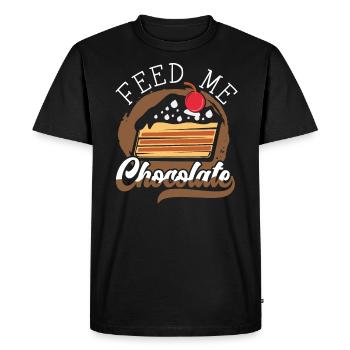 Feed Me Chocolate Cake Flavor Baker Foodie Choco - Men's Premium Organic T-Shirt - black - Front - Nico (187cm)