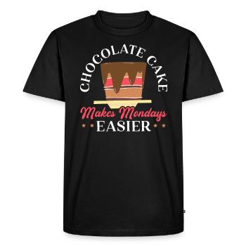Chocolate Cake Makes Mondays Easier Choco Food - Men's Premium Organic T-Shirt - black - Front - Nico (187cm)