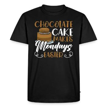 Chocolate Cake Makes Mondays Easier Choco Food - Men's Premium Organic T-Shirt - black - Front - Nico (187cm)
