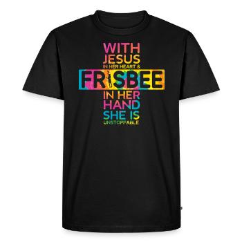 Ultimate Frisbee Flying Disc Sport Christian - Men's Premium Organic T-Shirt - black - Front - Nico (187cm)