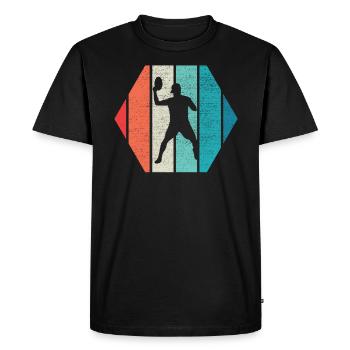 Retro Ultimate Frisbee Flying Disc Sport - Men's Premium Organic T-Shirt - black - Front - Nico (187cm)