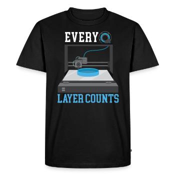 Chaque couche compte 3D Buse d’impression 3D Imprimante 3D - T-shirt Premium bio Homme - noir - Devant - Nico (187cm)