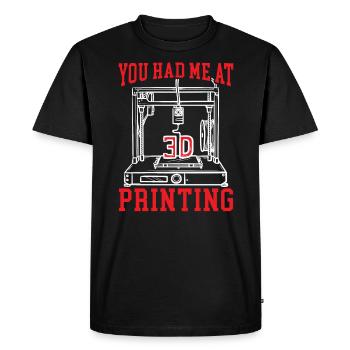 Vous m’avez eu à l’imprimante 3D à buse d’impression 3D - T-shirt Premium bio Homme - noir - Devant - Nico (187cm)