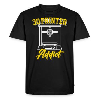 Rétraction de la buse d’impression 3D 3D Addict - T-shirt Premium bio Homme - noir - Devant - Nico (187cm)