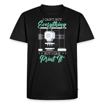Je ne peux pas tout acheter mais je peux l’imprimer - T-shirt Premium bio Homme - noir - Devant - Nico (187cm)