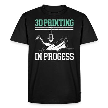 Impression 3D en cours Imprimante 3D Buse - T-shirt Premium bio Homme - noir - Devant - Nico (187cm)