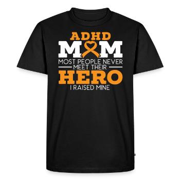 TDAH Maman Sensibilisation au TDAH Embrasser la neurodiversité - T-shirt Premium bio Homme - noir - Devant - Nico (187cm)