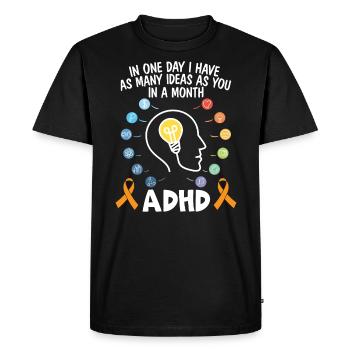 ADHD Warrior Embrace Neurodiversity ADHD Awareness - Men's Premium Organic T-Shirt - black - Front - Nico (187cm)