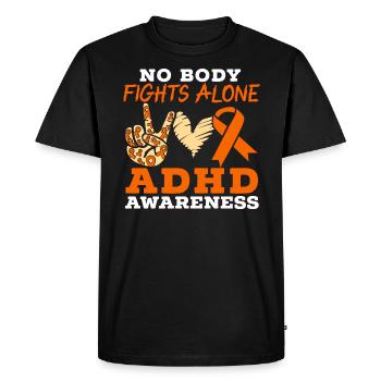 No Body Fights Alone ADHD Awareness Neurodiversity - Men's Premium Organic T-Shirt - black - Front - Nico (187cm)