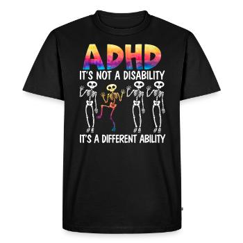 ADHD It's A Different Ability Nerodiversity - Men's Premium Organic T-Shirt - black - Front - Nico (187cm)