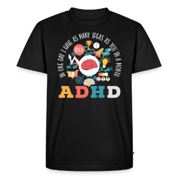 ADHD Warrior Embrace Neurodiversity ADHD Awareness - Men's Premium Organic T-Shirt - black - Front - Nico (187cm)