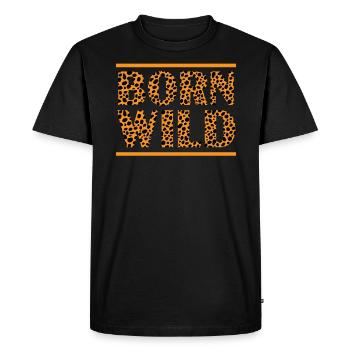 Born Wild Wildlife Animal Zookeeper Cheetah - Men's Premium Organic T-Shirt - black - Front - Nico (187cm)
