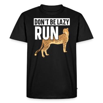 Don't Be Lazy Run Wildlife Zookeeper Cheetah - Men's Premium Organic T-Shirt - black - Front - Nico (187cm)